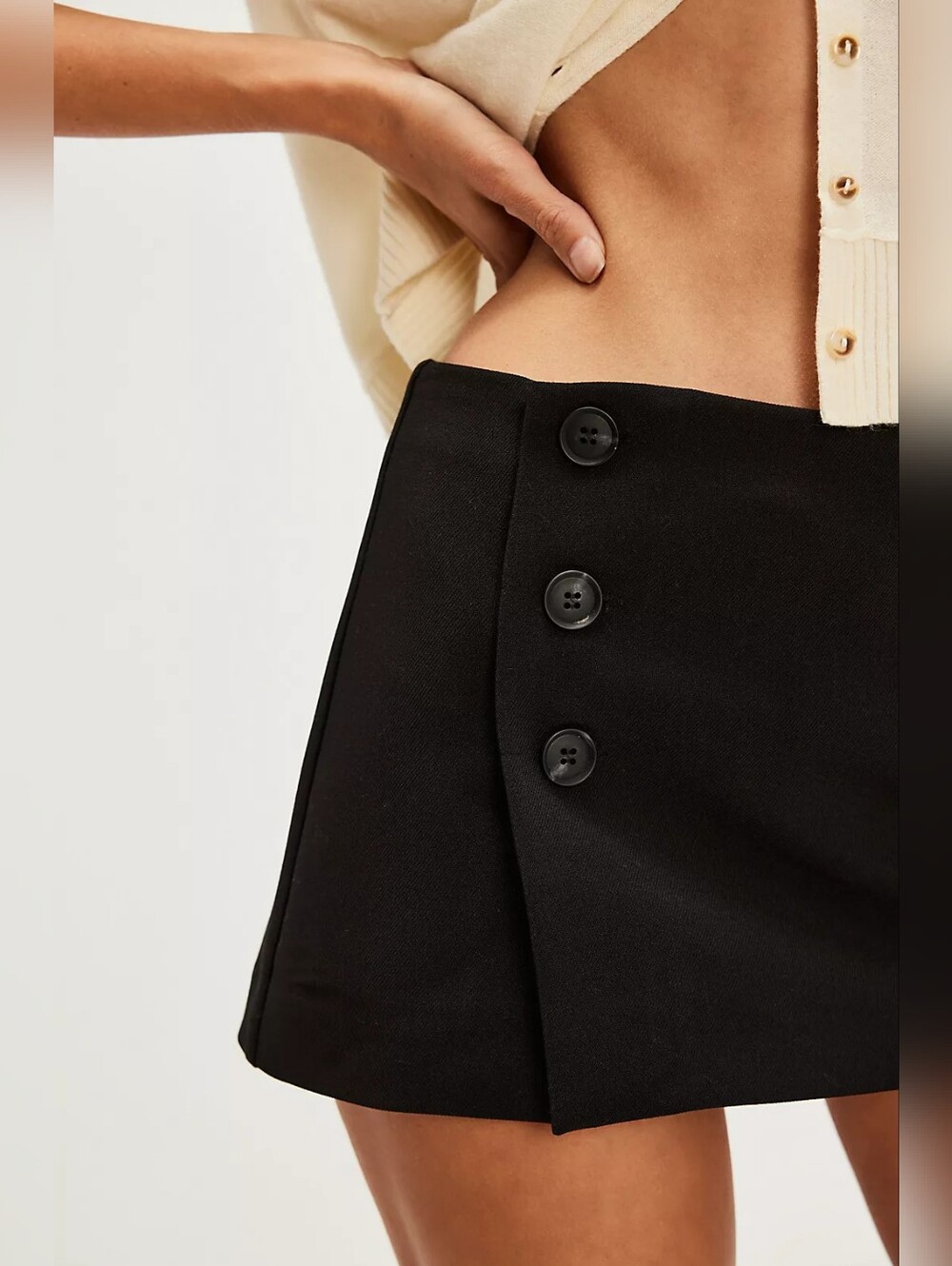 Free People 'Kennedy' Skort in Navy Blue Pinstripe
